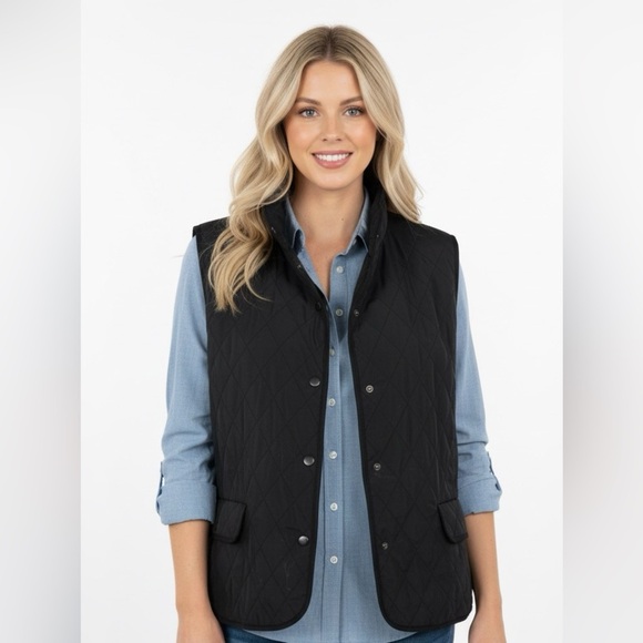 TALBOTS Black puffer vest size XLarge new with tags - Picture 1 of 8